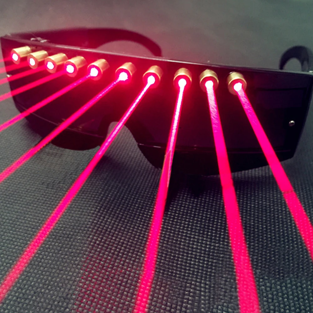 Rød Laser Bærbare Brille Disco Musik DJ Scenen Viser Laser Nat Lampe Glas Ferie julefrokost Lys Lasering Briller