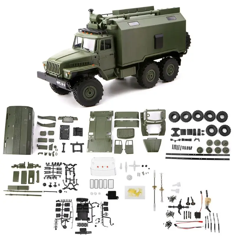 WPL B36 1:16 RC Bil 2,4 G 6WD Militær Lastbil Rock Crawler Kommando Meddelelse Køretøj Kit DIY Legetøj Til Drenge