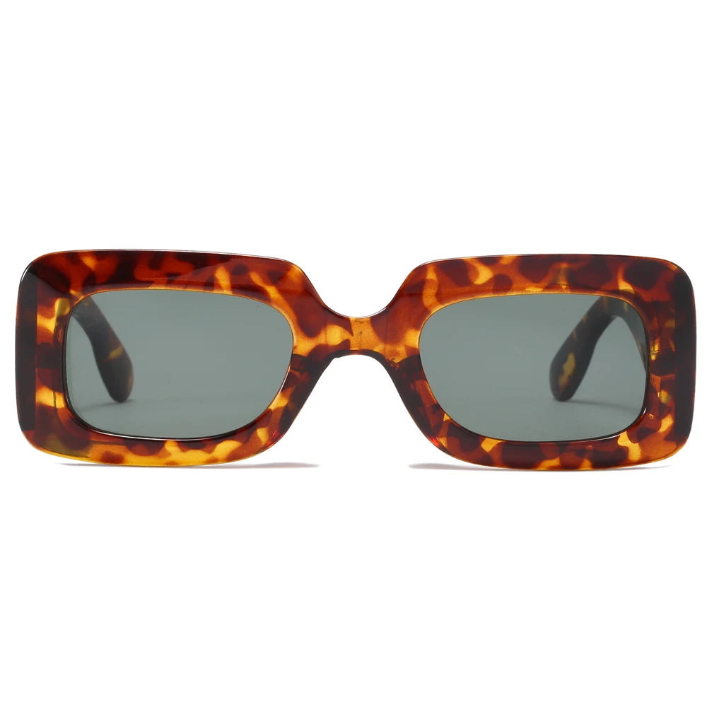 Peekaboo kvindelige tyk ramme square solbriller vintage kvinder leopard damer sol briller mode uv400 2021 sommer tilbehør