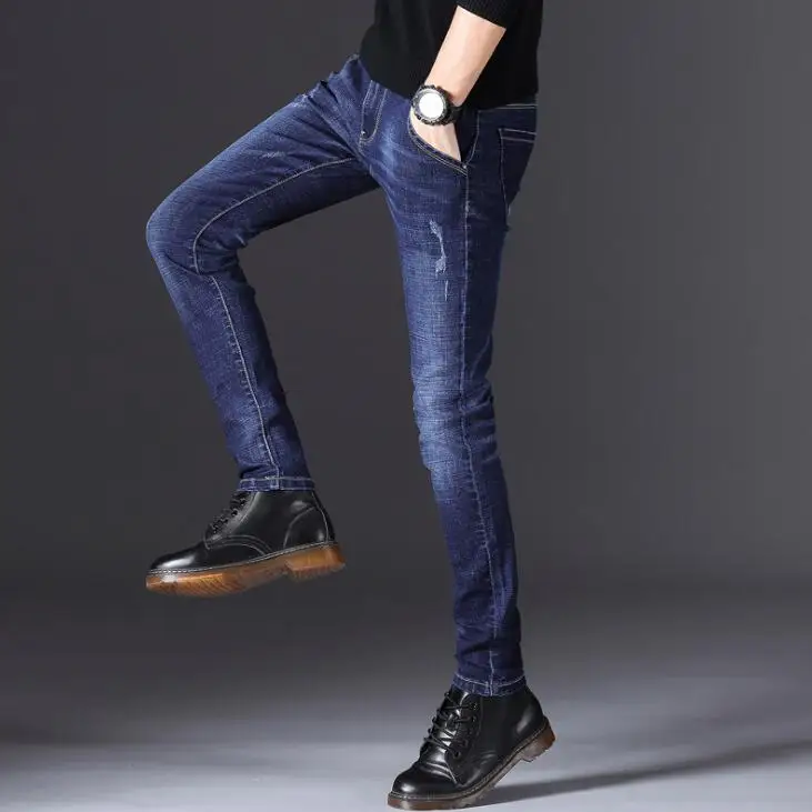 2020 Nye Ankomst Stilfulde Foråret Stretch Jeans Til Mænd Top Kvalitet Casual Lange Bukser Mandlige