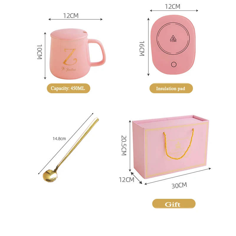 Pink Krus Gave til Bedste Ven Pink Kaffe Kop med Låg og ske Cup 26 Bogstaver Tilpassede Krus Drinkware Søde Kaffe Krus og Kopper