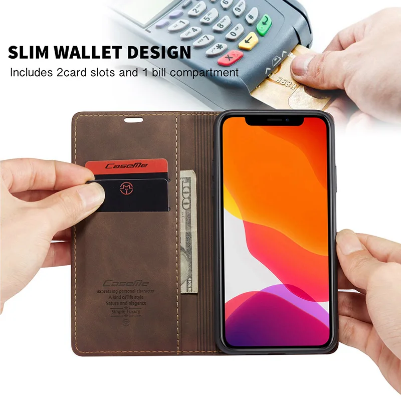 Wallet taske Til iphone 11 Pro XS Max 12 XR 8 7 Plus SE2020 Flip Book Telefonen Tilfælde Læder Magnet Business Dække Hæfte Kort Solt