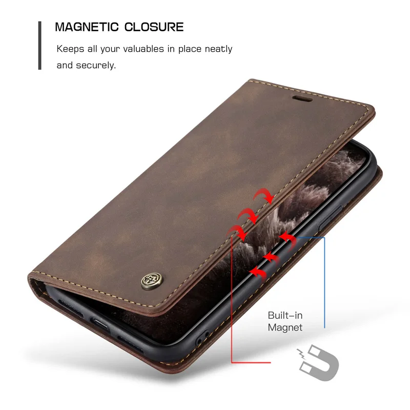 Wallet taske Til iphone 11 Pro XS Max 12 XR 8 7 Plus SE2020 Flip Book Telefonen Tilfælde Læder Magnet Business Dække Hæfte Kort Solt