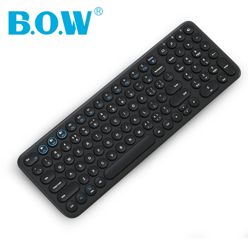 B. O. W Genopladelige Bluetooth-Mus og Tastatur (Multi-Enheder at oprette forbindelse, Runde og Roligt 96 Tasterne for at Skrive Computer Trådløse Tastatur