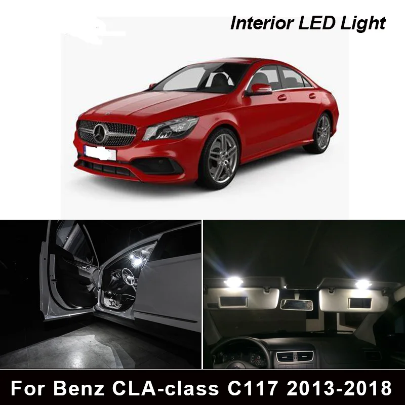 13Pcs Canbus Indvendige LED-Lys Kit For 2013-2018 Mercedes Benz CLA-klasse C117 Kort Dome Kuffert Forfængelighed Spejl Lys