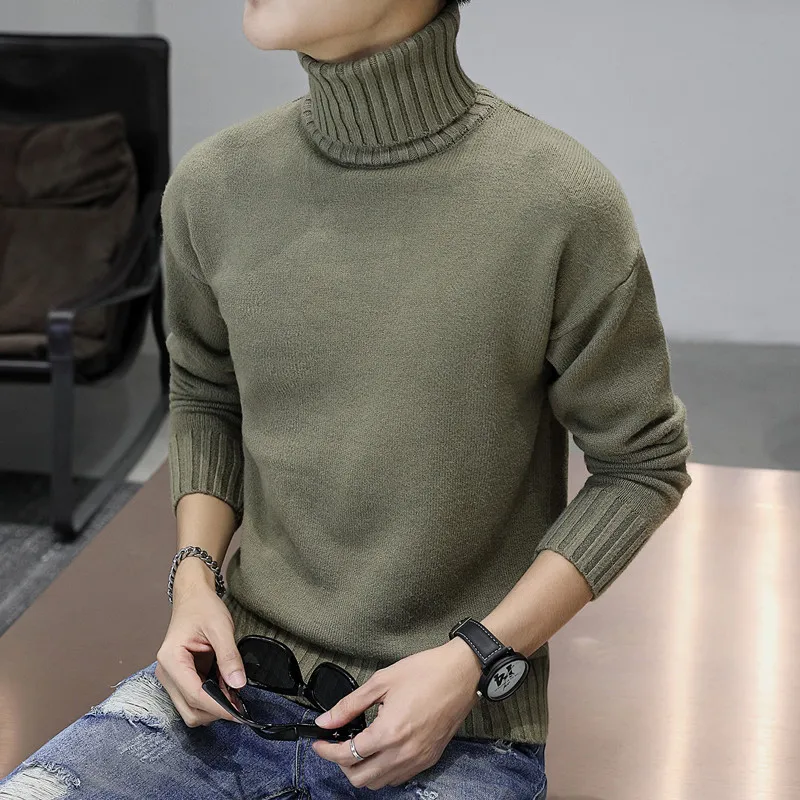 Fa5501A 2019 nye efterår og vinter mænd mode afslappet varm dejlig varm Sweater mænd turtleneck sweater koreansk tøj