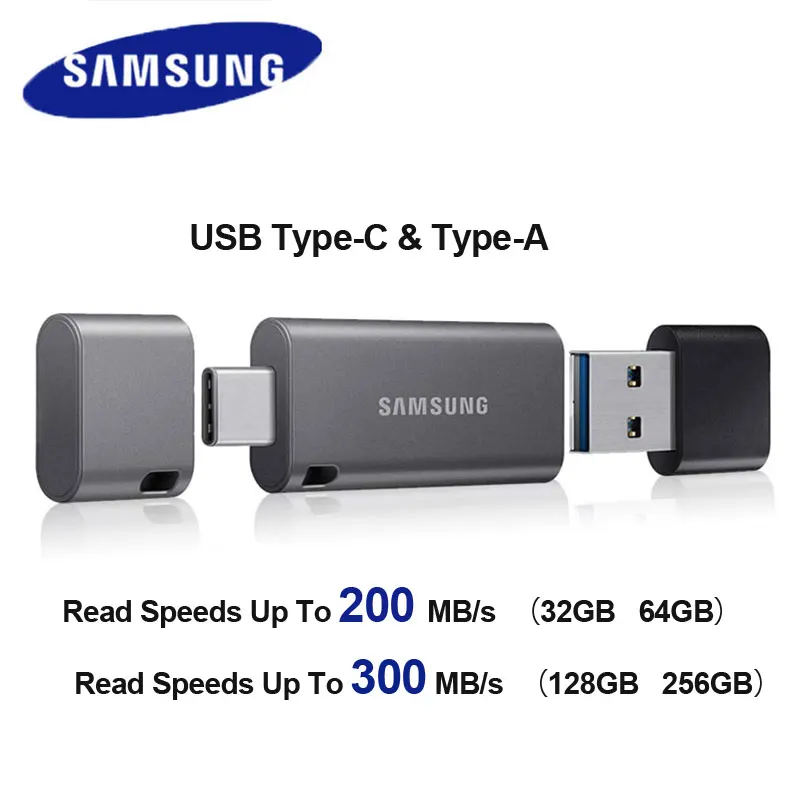 Samsung DUO Plus USB 3.1 Flash Drive 32GB, 64GB 128GB 256GB Metal Type C Memory Stick Pendrive til smartphone, tablet, computer