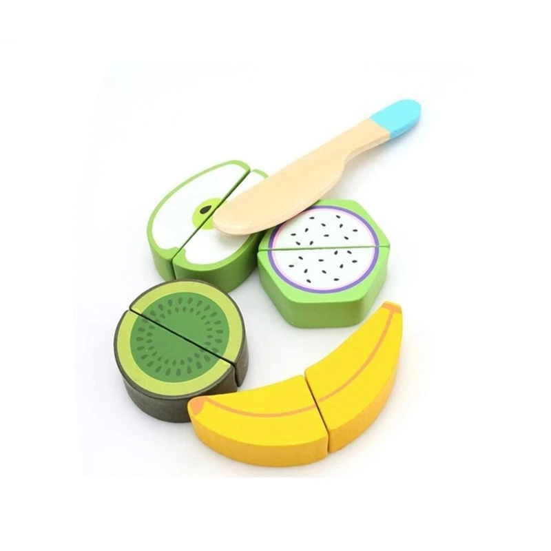 Baby Skåret Frugt Puslespil i Træ til Børn Grøntsager, Løg, Æble Banan Æg Kombination Toy Pædagogisk Legetøj