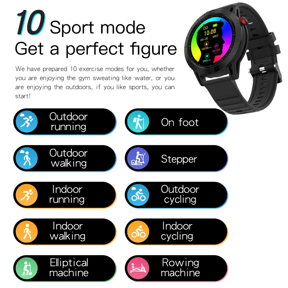 Mænd, Kvinder, Sport Smartwatch 3ATM 30M IP68 Vandtæt Fitness Tracker puls Sove Overvåge Smart Ur til Ios Android-Telefon