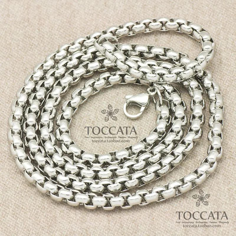 O kæde lang og kort design mænds kvinders halskæde i rustfrit stål mode Smykker hvid og sort