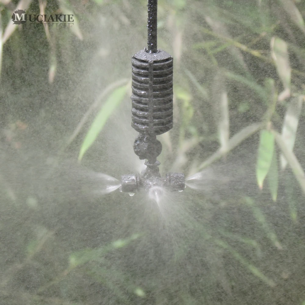 MUCIAKIE 20 Sæt Sort Fogger Have Hjem på Tværs af Tåge Hængende Sprinklere Kit 4/7 mm Slange Luft Forstøvning Dyse vandingssystem
