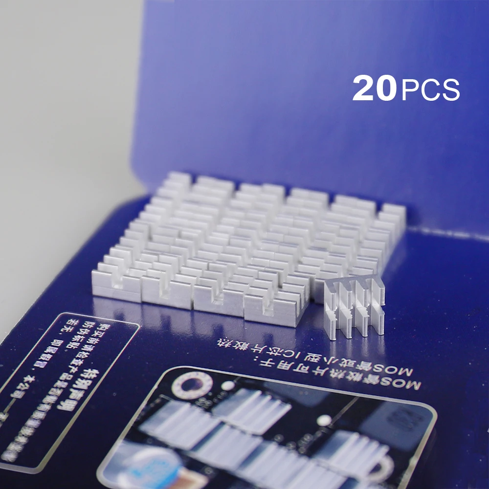 200 stykker Gdstime RHS-01 6mm Aluminium MOS Mini køleplade 6,35 mm x 6,3 mm x 3,5 mm Til Router-IC Chip Radiator