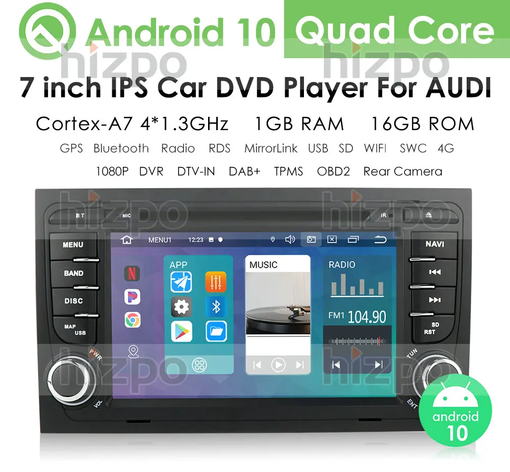 IPS Android 10 1G 16G BIL GPS Til Audi A4 B6 B7 S4 B6 B7 RS4 B7 SEAT Exeo dvd-afspiller radio WIFI 4G OBD2 DVT spejl-link