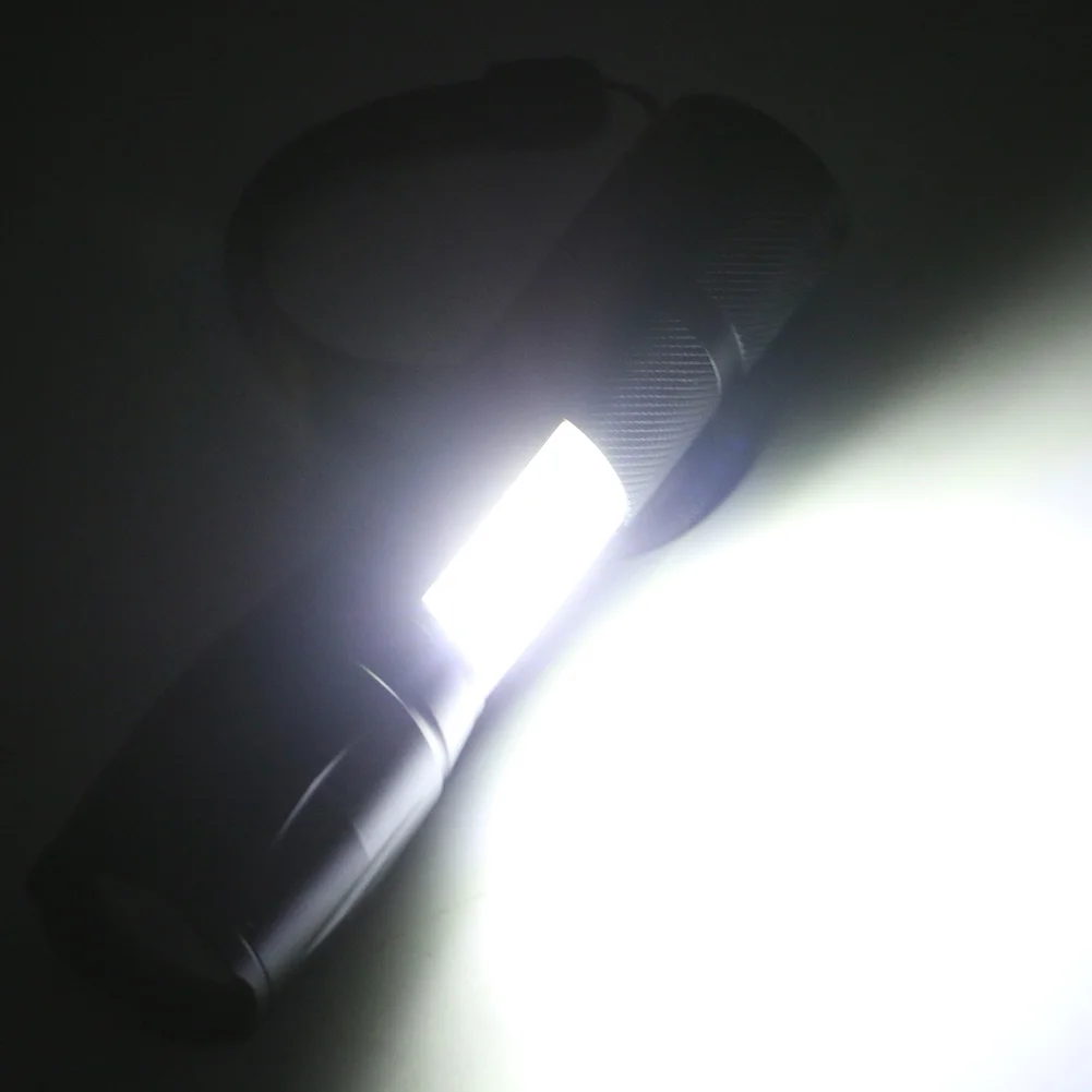 5000LM Kraftig LED Lommelygte Side COB Lampe Design T6 Zoomable fakkel 4light tilstande use18650 batteri + oplader, til camping