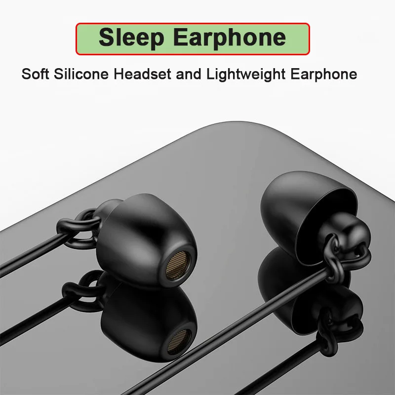 2stk 2020 Ny Sovende Hovedtelefoner støjreducerende Øretelefoner 3,5 mm Type-c I-Øret Hovedtelefon HiFi Blød Silikone Headset Med Mic