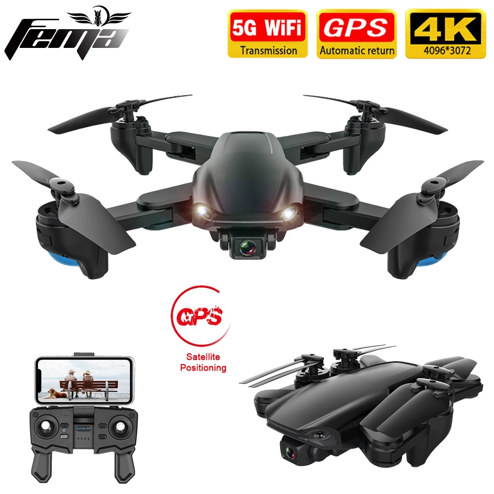 FEMA SG701/ SG701S RC GPS-Drone med 5G WiFi FPV 4K-Dobbelt HD-Kamera Optisk Flow Sammenklappelig Quadcopter Mini Dron PK E520S SG907
