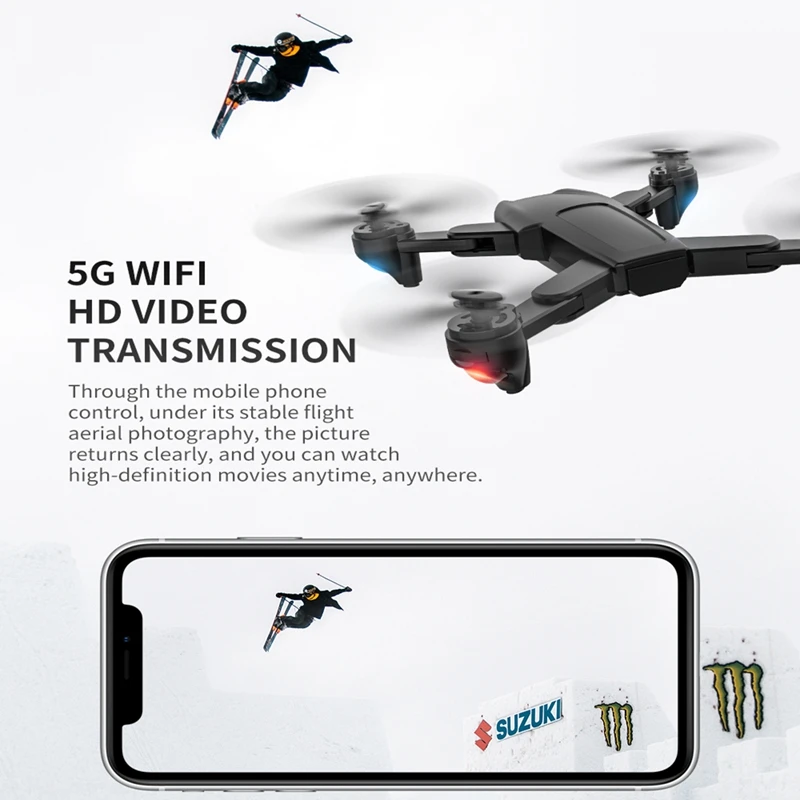 FEMA SG701/ SG701S RC GPS-Drone med 5G WiFi FPV 4K-Dobbelt HD-Kamera Optisk Flow Sammenklappelig Quadcopter Mini Dron PK E520S SG907