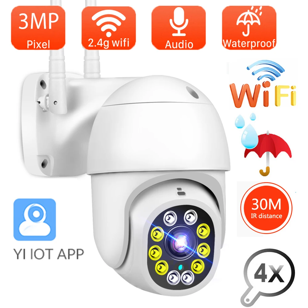 YI masse Wifi Kamera 3MP Vejrandig Trådløse PTZ IP-Kamera IR Night Vision, Motion Detection Sikkerhed Overvågning CCTV Kamera