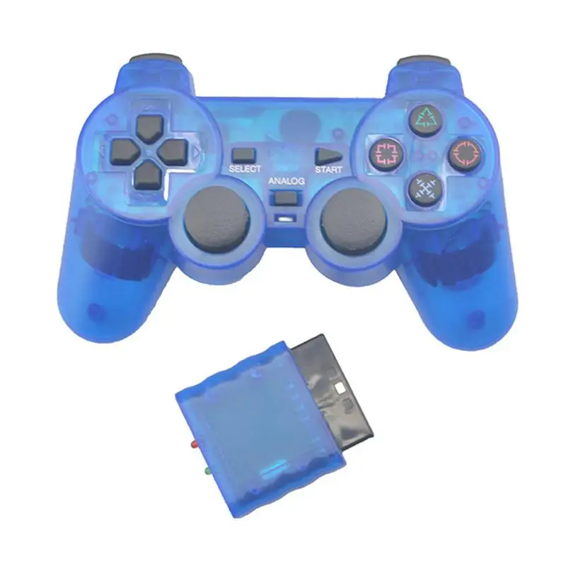 Gennemsigtig Farve Bluetooth Wireless Gamepad Controller Til Sony PS2 2,4 G Vibrationer Controle For Plastation 2 Joystick r30