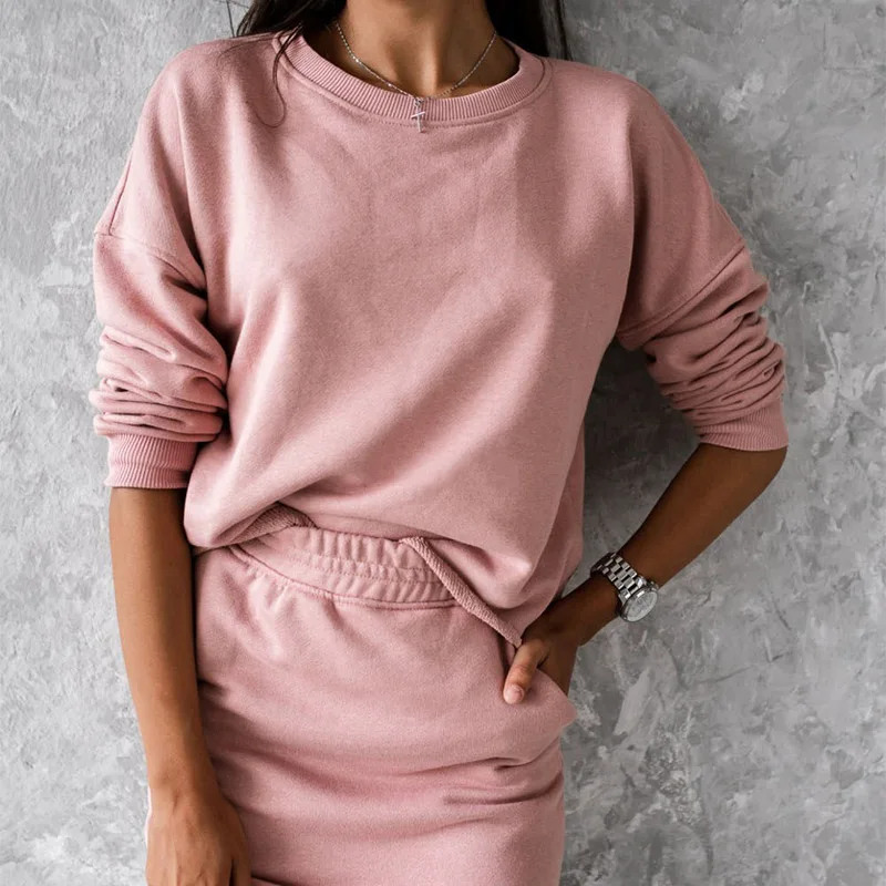 2 Stykker Sæt Til Kvinder Streetwear Langærmet Sweatshirt+Mini Nederdel Damer Sætter Foråret Efteråret Kvindelige Elastisk Slim-Mode Passer Til