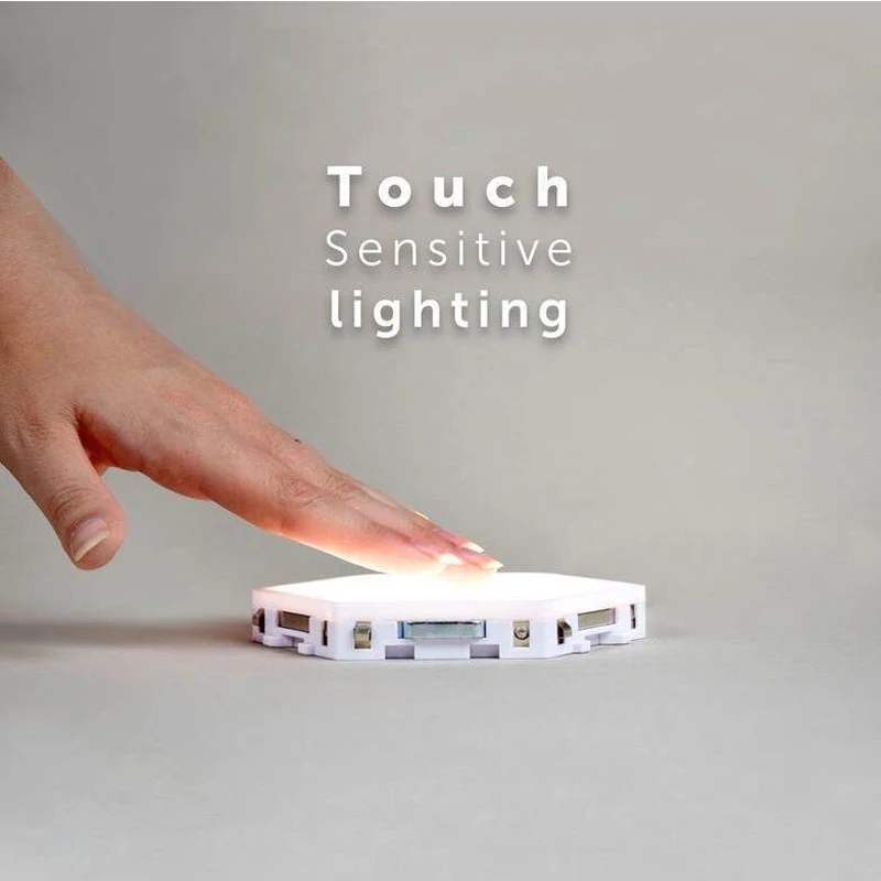 16PCS DIY Quantum Light Touch Følsomme Sensor Nat Lampe Modulær LED-Magnetiske Lys væglampe soveværelse nat lys