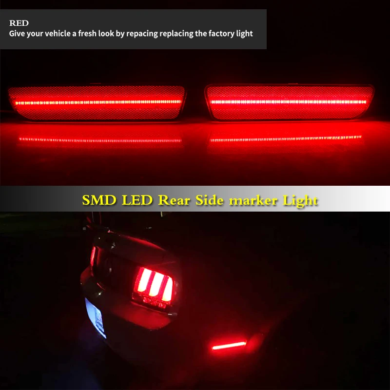 IJDM Side Markør Lys for Mustang Red Parkering LED Lampe på Bagsiden Markør Lys For Ford Mustang 2005-2009 Tilbage Sidemarker Lamper