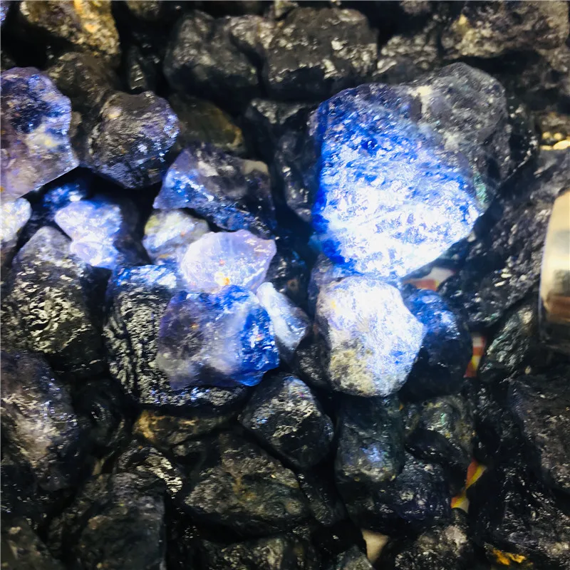 Naturlige hård sex cordierit og mineralske reiki behandling krystal safir primære perle prøver, der anvendes til fremstilling af smykker