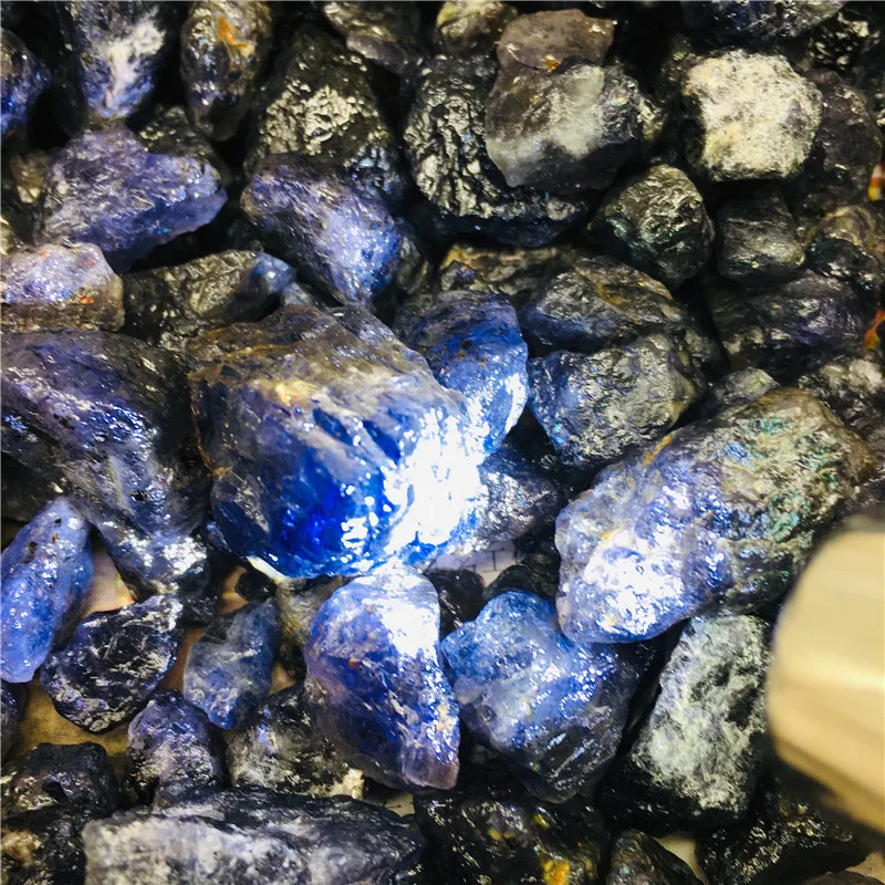 Naturlige hård sex cordierit og mineralske reiki behandling krystal safir primære perle prøver, der anvendes til fremstilling af smykker