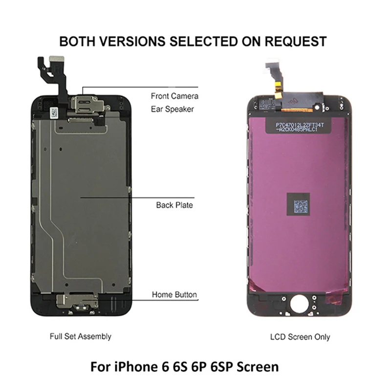 Sort/Hvid Komplet Sæt LCD-Skærm Til iPhone 5S 6 6S LCD-Skærm Komplet Digitizer og LCD-Montering Udskiftning af AAA+++ Ingen Døde Pixles