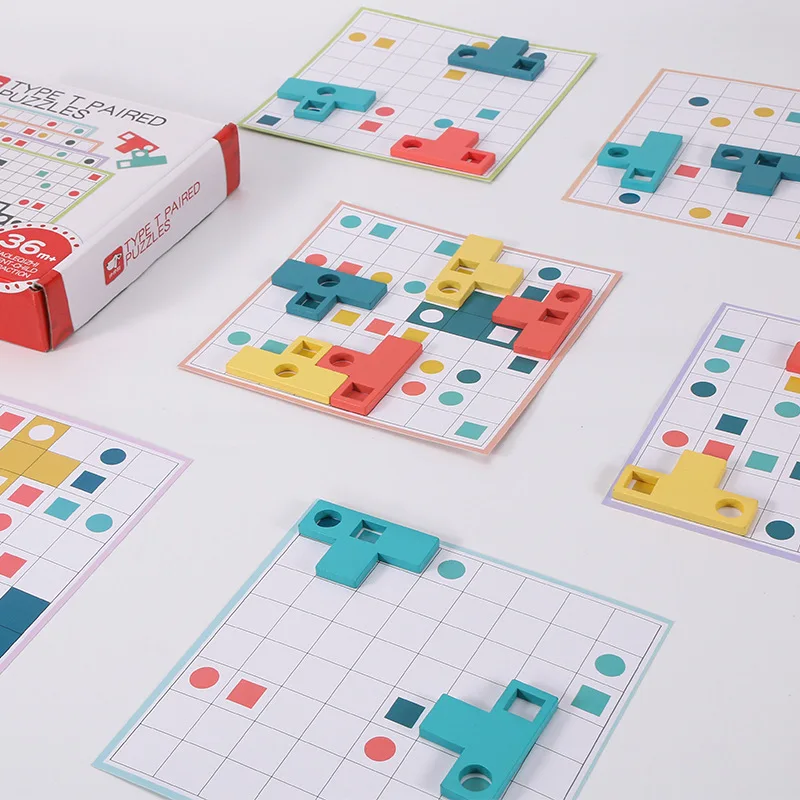 Type T Parret Puzzle-Matching Brætspil, Børn Puslespil Logisk Tænkning Uddannelse Tetris Intellektuelle Legetøj Børn Gaver