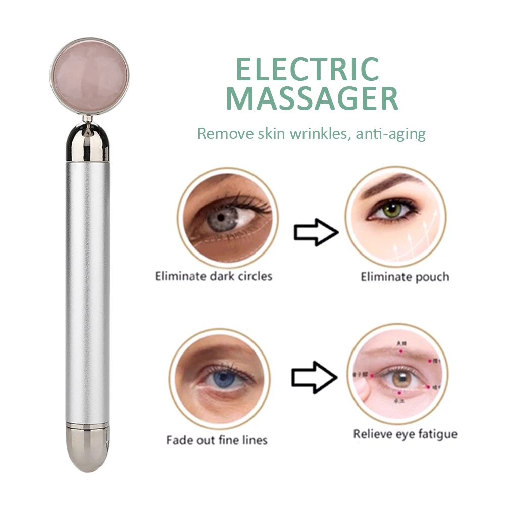 Naturlige Elektriske Tyndt Ansigt Massageapparat Facical Massage Facial Kvinder Pink Jade Body SPA Anti Aging Elektriske Jade Roller