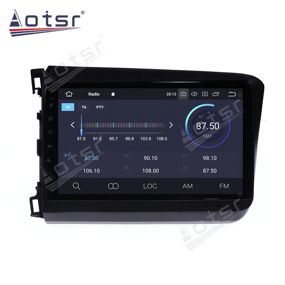 Android10.0 Car Multimedia-GPS-navigation, Radio-Afspiller Til Honda Civic 2011-bil-afspiller, GPS-Navigation hovedenheden lyd dsp