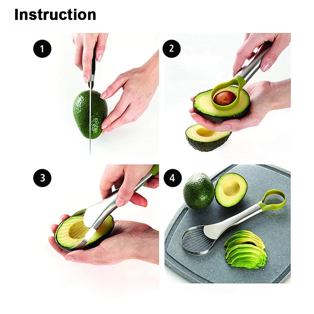Avocado Avocado Kniv Kerne Separator Ny Praktisk Rustfrit Stål Avocado Skåret Multifunktions-2 I 1 Skrællekniv Ske Udskæring T5