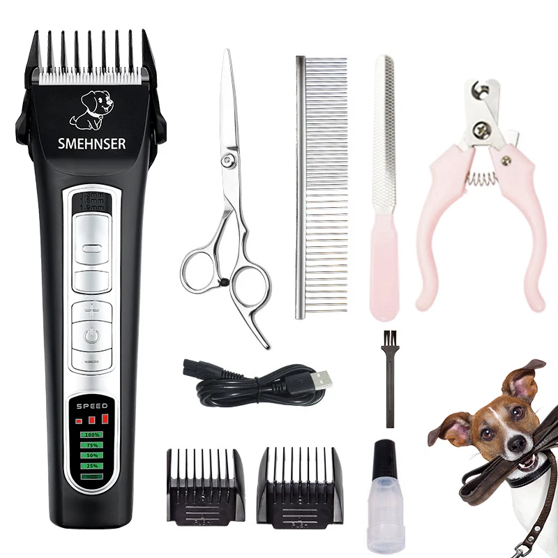 Professional Dog Hår Trimmer Hair Clipper Pet Shaver Kat Hår Elektrisk Clipper Dog Grooming LCD-Display Kæledyr Haircut Maskine
