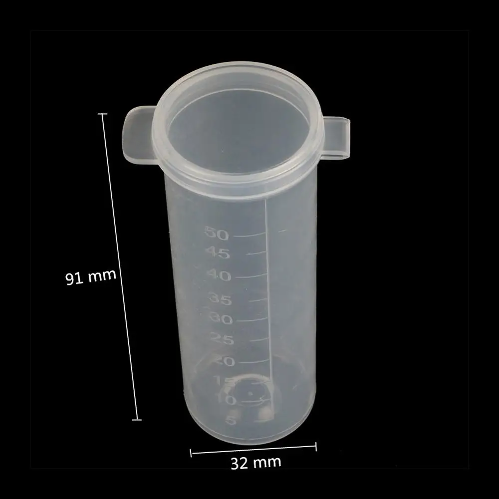 50 ml Kirtel Cap Runde Bund, Plast Centrifugal-Rør med Skala laboratorieanalyser Hætteglas Container Lab Leverer 10 Stk