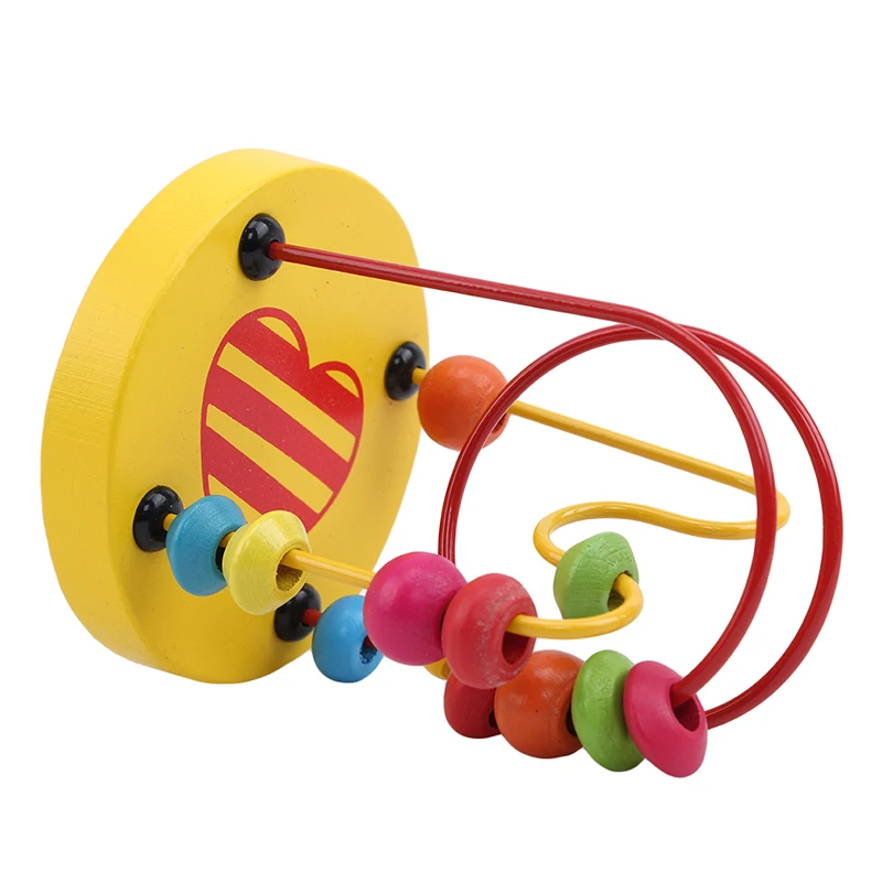Nyt Design Baby Farverige Træ-Mini Rundt Perler, Wire Labyrint Matematik Legetøj, Som Børn Børn Toddler Pædagogisk Legetøj