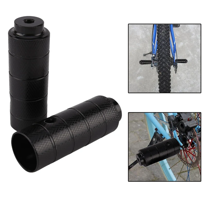 1Pair BMX og Mountainbike Aksel Pedal Legering Fod Stunt Pinde Cylinder Sort MTB Bike Pedal Anti-Slip Foran bagakslen Fod Vælge