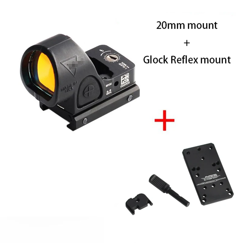 Magorui Mini RMR SRO Red Dot Anvendelsesområde Kollimator Glock Refleks Syn Anvendelsesområde passer 20mm Rail & Glock Mount til Airsoft / Jagt Riffel