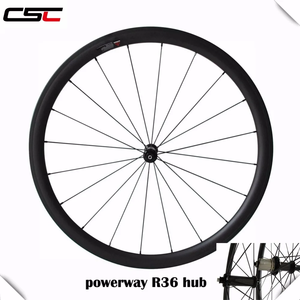 Single foran hjulet, 23mm bred 24/ 38/ 50/ 60/88mm Dybt powerway R36 hub Clincher Rørformede Carbon road bike cykel Hjul
