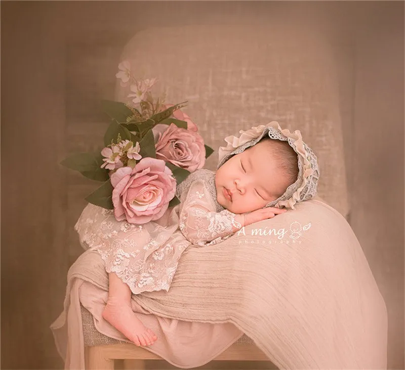 Nyfødt Fotografering Rekvisitter Hat Sød Kjole Med Blonder Baby Piger prinsesse kostume Til Foto-Studio Skyde Kreativitet Tilbehør