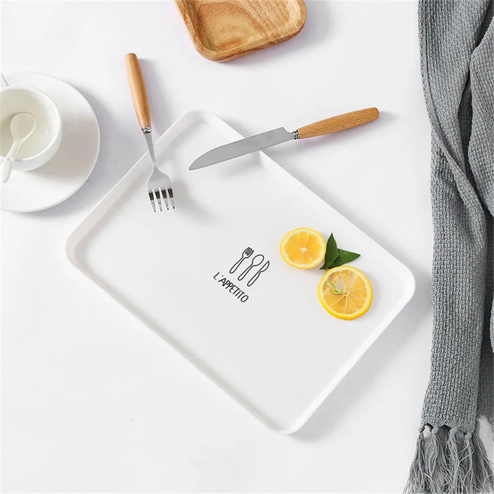 Den Nye Brot Kunststoff PP Tablett Dessert Teller Untensil Werkzeuge Geschirr Skuffer Einfache Dekoration Geschenk 1 STK