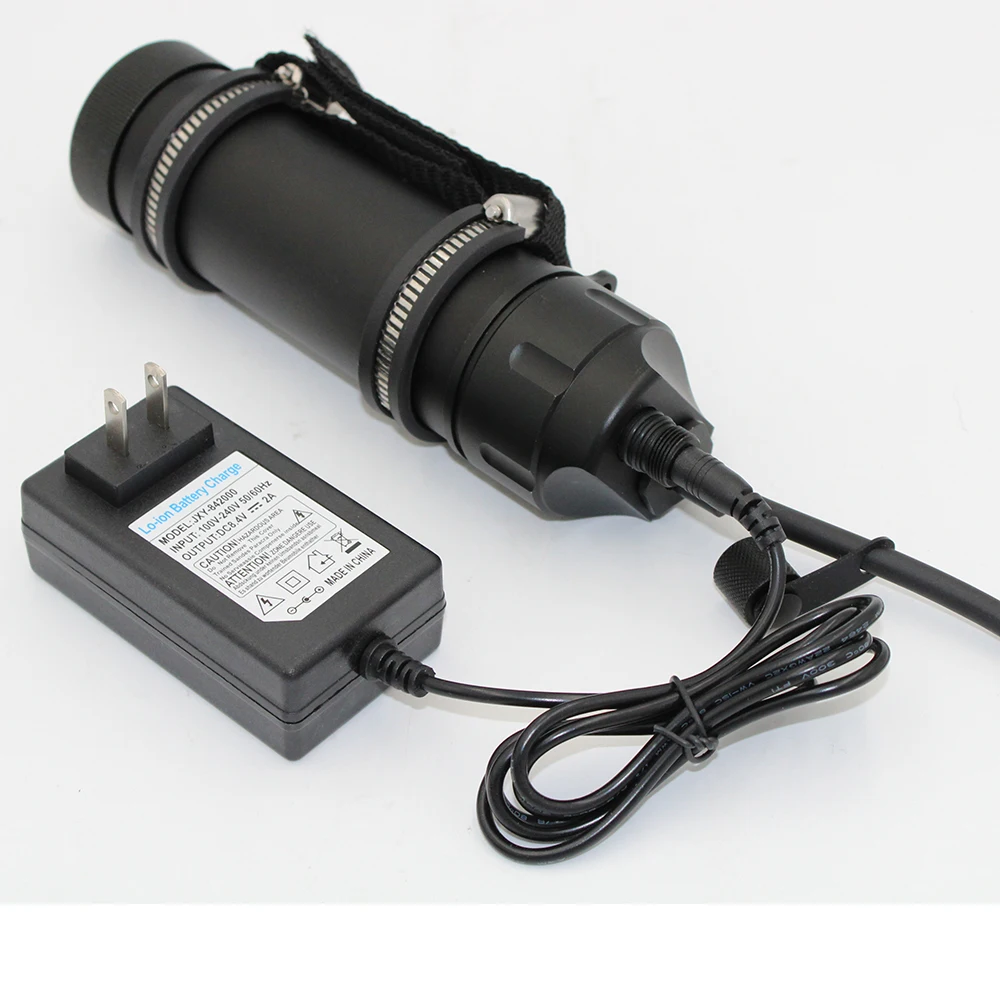 Undersøiske XHP70 LED Dykning lommelygte Vandtæt Split håndled Led lys dykke Fakkel Lampe Lys, BRUGER 4 x 18650 Batteri