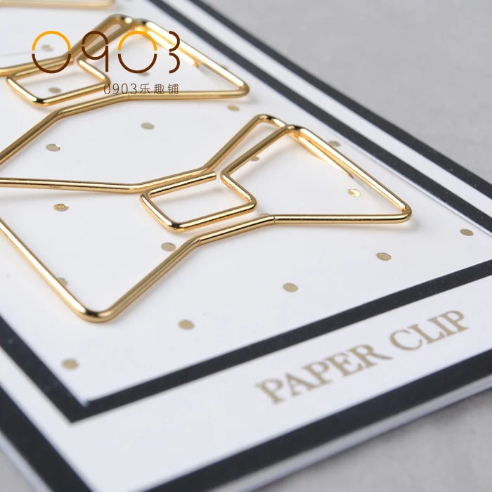 Guld pin papir klip metal clip Bogmærker opbevaring kontor tilbehør guld lyserøde sløjfe bog mark søde bue papir klip