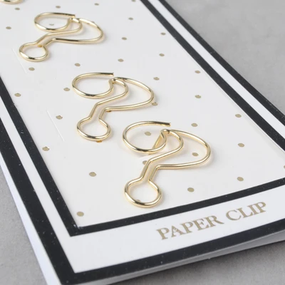 Guld pin papir klip metal clip Bogmærker opbevaring kontor tilbehør guld lyserøde sløjfe bog mark søde bue papir klip