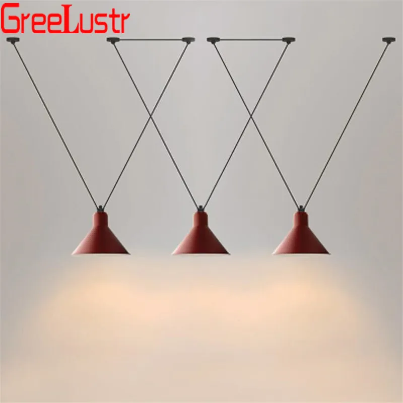 Kreative Geometriske Linje Wire Led Pendel Sort Hvid Rød Metal DIY Simpel Led-Vedhæng Hængende lamper til Soveværelset