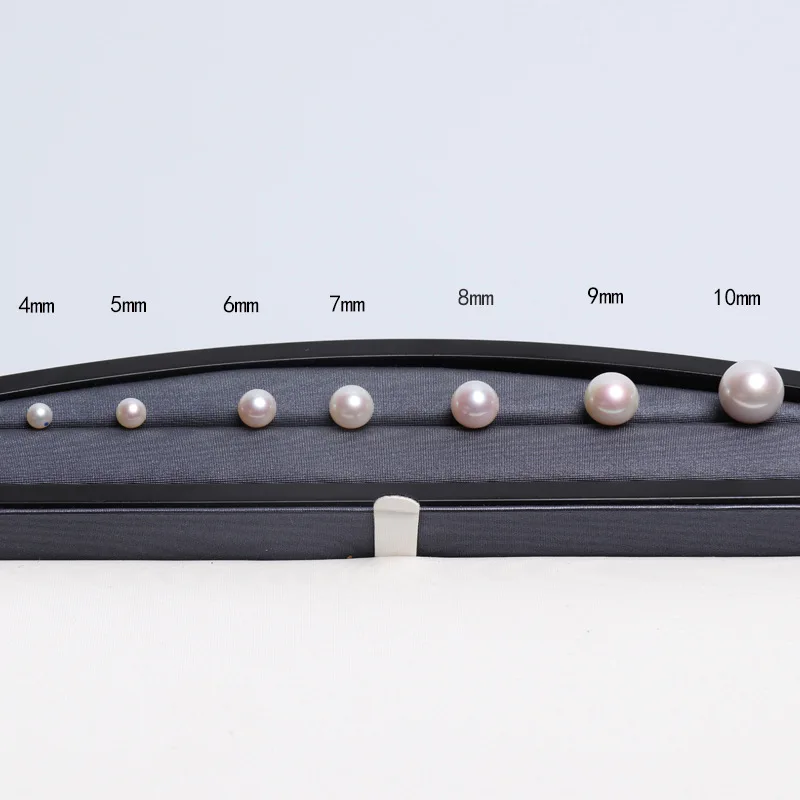 1stk/6-9mm,AAAA Karakter Ægte ferskvands perler runde løse perler til gør det selv Smykker,Halv Boret natur pink hvid lilla perler