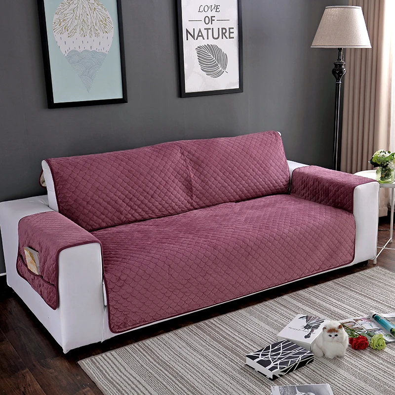 Plys Fabirc sofabetræk til stuen Tyk Slipcover Sofaen Universal Størrelse Sofa Dækning for Soveværelse Velvet Varm Moderne Dækker