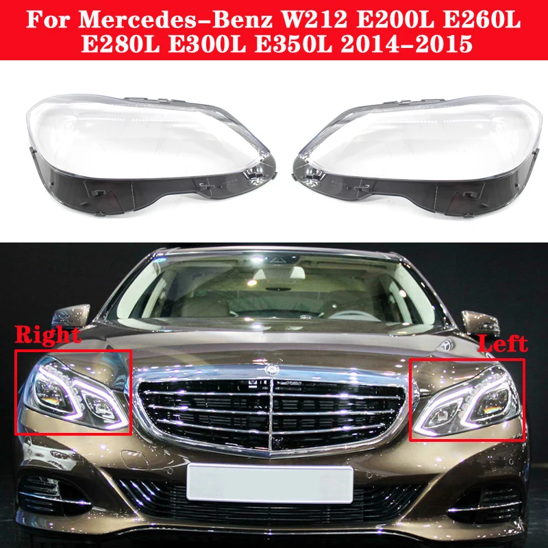 For Mercedes-Benz E-klasse W212 E200L E260L E280L E300L E350L-Bil Foran Lygten Dække Forlygte Lampcover glas Shell