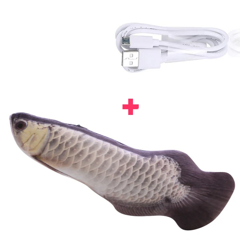 VIP Dropship Pet-Blød Plys 3D Fisk Form Kat Tygge Legetøj Pet Elektriske USB-Opladning, Simulering Fisk, Kat Legetøj Legetøj med Katteurt