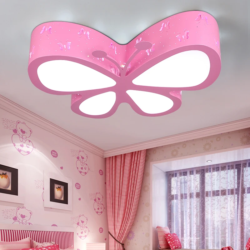 Moderne kort, børn, soveværelse farverige sommerfugl hule strygejern LED loft lampe hjem deco-spisestue akryl loft lys